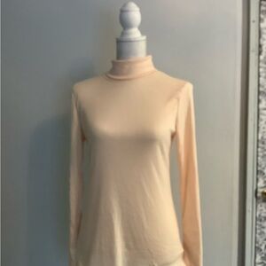 Chic Cream Long Sleeve Turtleneck Top